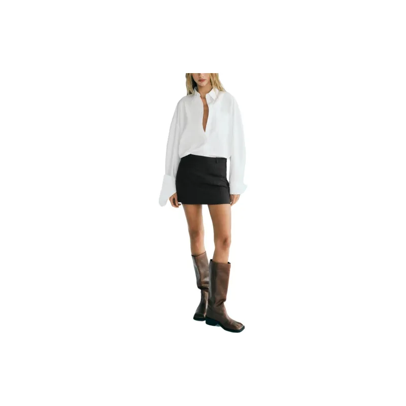ZARA Casual Short Skirts Women's Brown-1