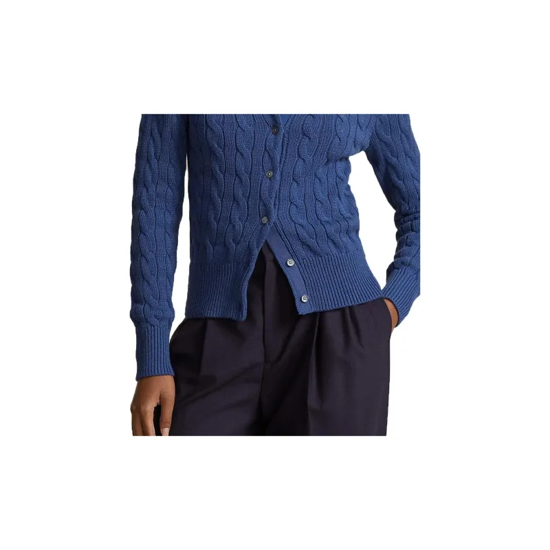 Polo Ralph Lauren Logo embroidered Cable knit Cotton Cardigan-6