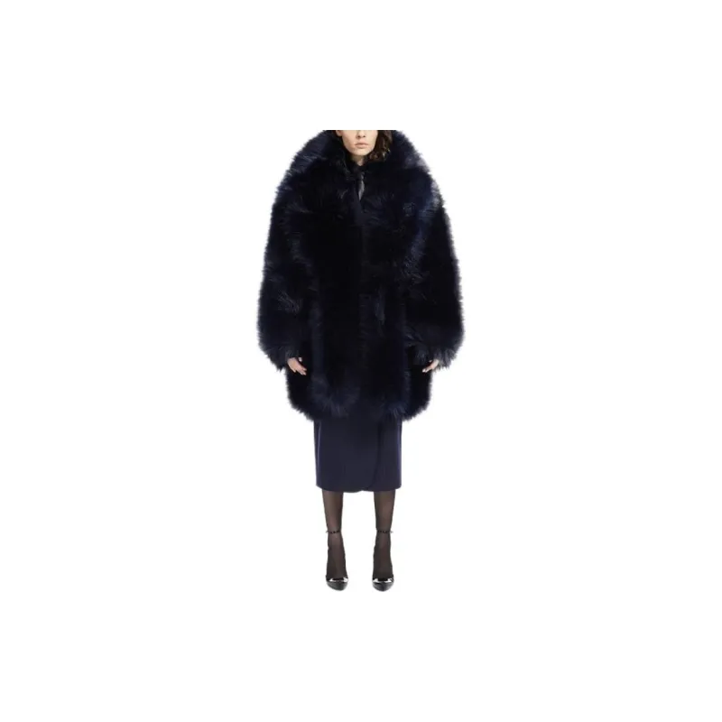 SportMax Coats Women's Dark Blue-2