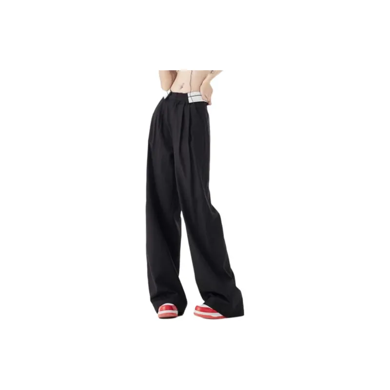SONGS ALONG Casual Pants Women's Mercerized Black-1