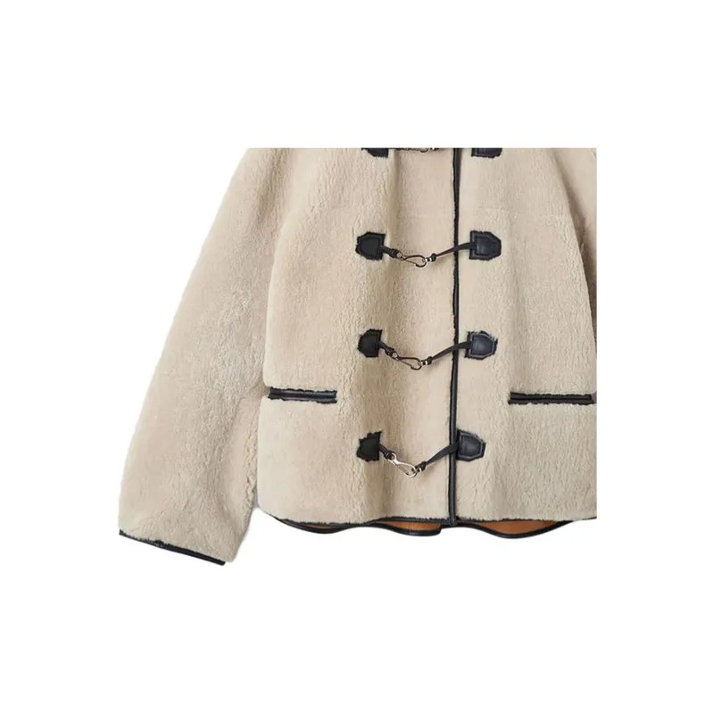 TOTEME Teddy Shearling Clasp Buttoned Coat-4