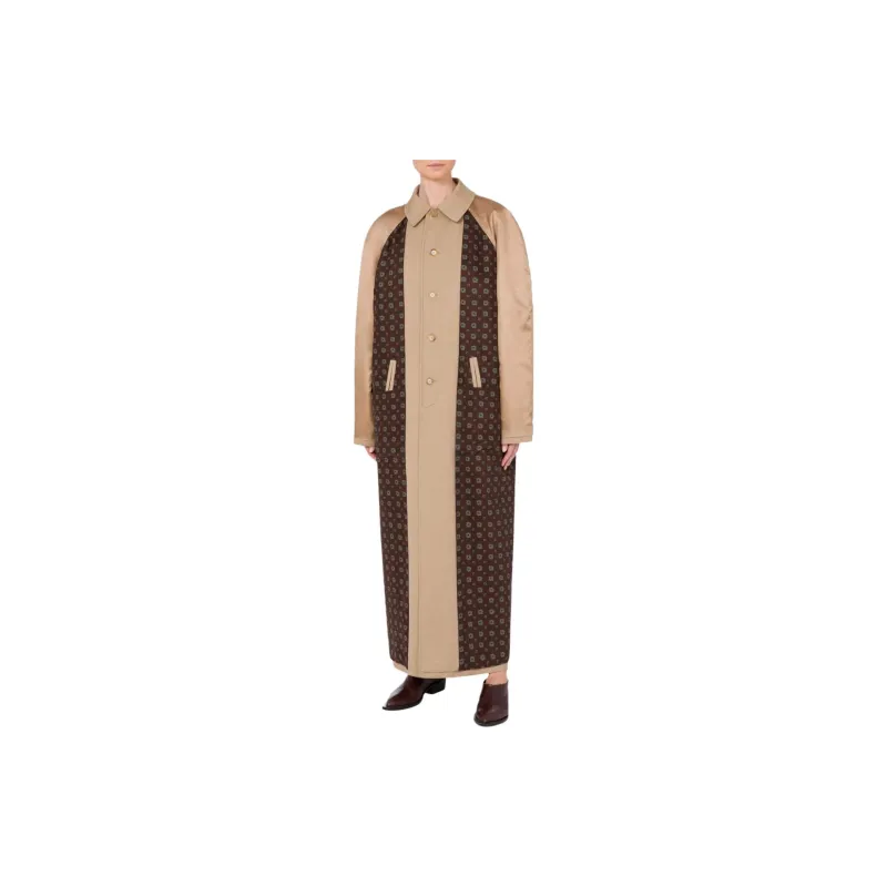 MOSCHINO Gabardine Satin Reversible Trench Coat-1