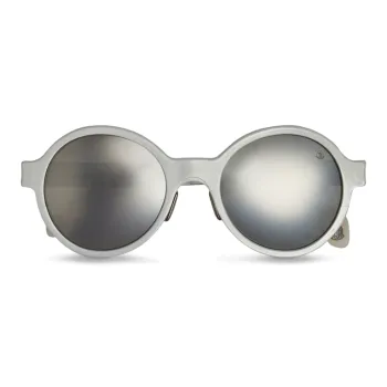 Moncler Aluminum Round Sunglasses Unisex Silver