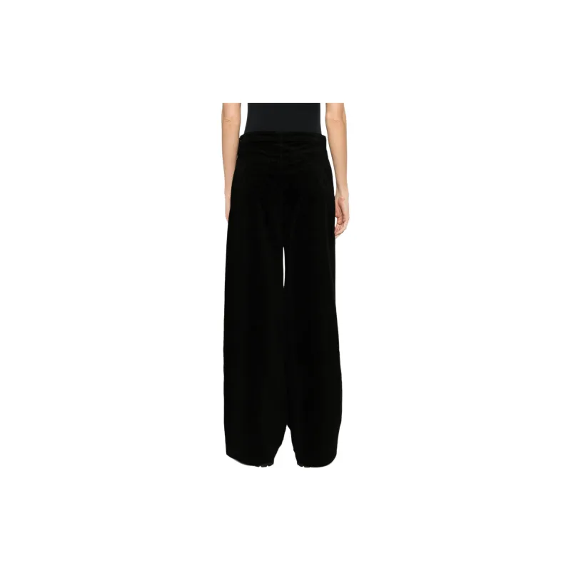 L'AGENCE Maghra Mid rise Wide leg Velvet Trousers-2