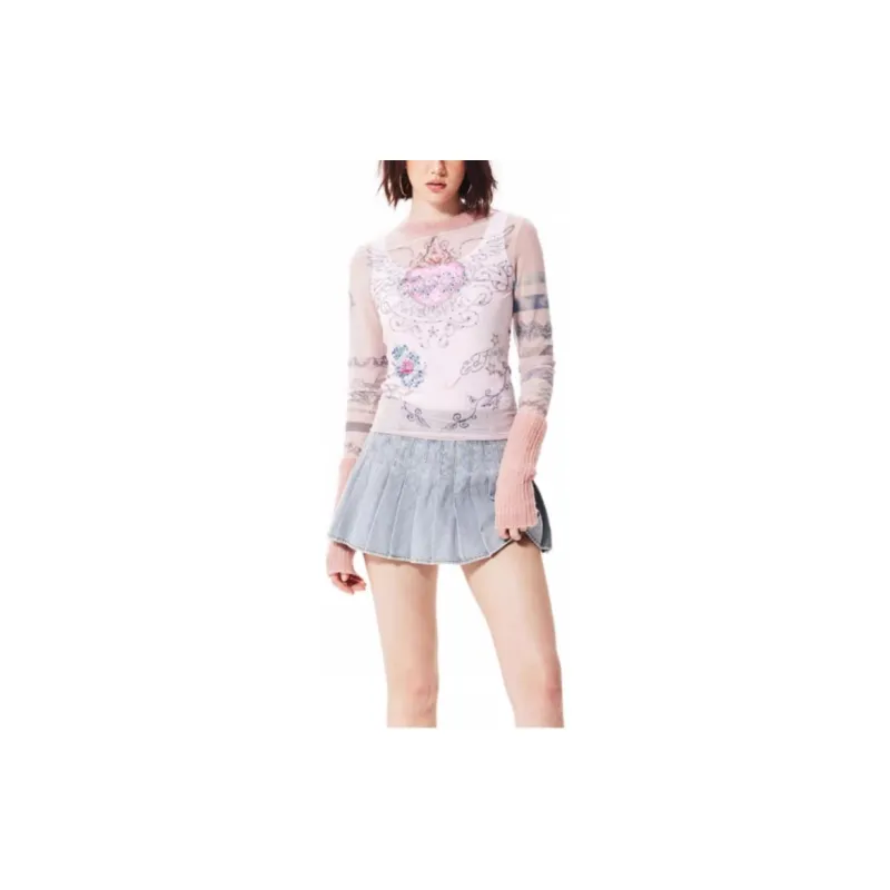Ed Hardy T Shirt Women's Cherry Blossom Pink-3