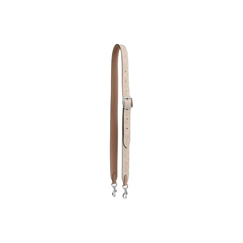 COACH Canvas With Leather Bag Strap Women's Silver & Sand & Taupe-0