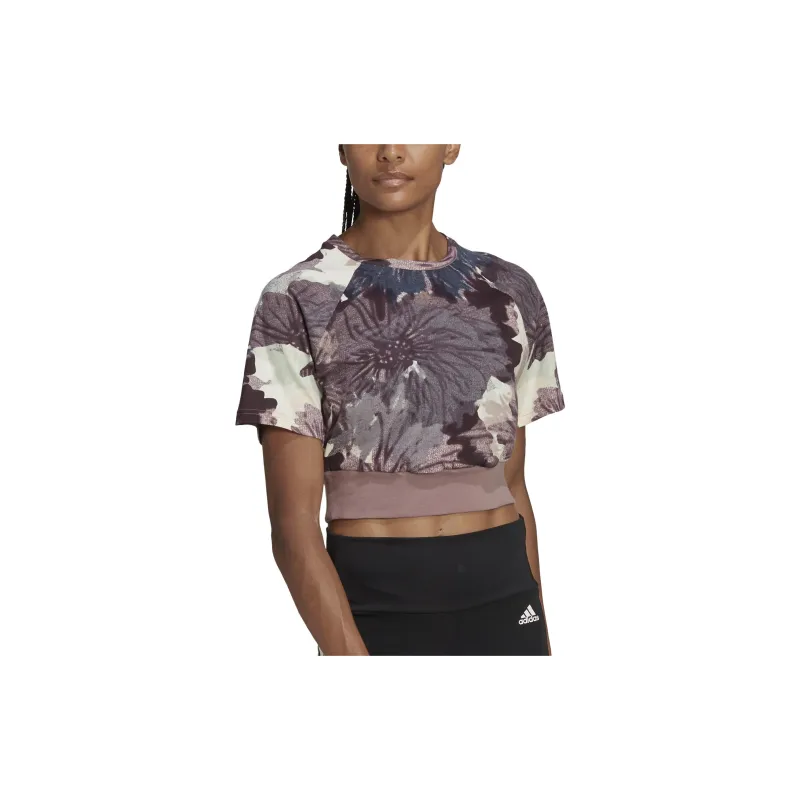 Adidas ALLOVER PRINT T Shirts Women's Purple-1