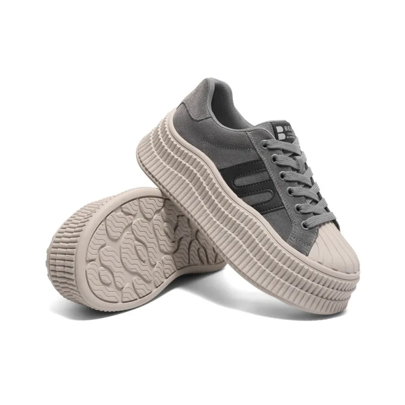BELLE Anti Slip And Wear Resistant Lightweight Height Increasing Low Top Skateboard Shoes Women's-4