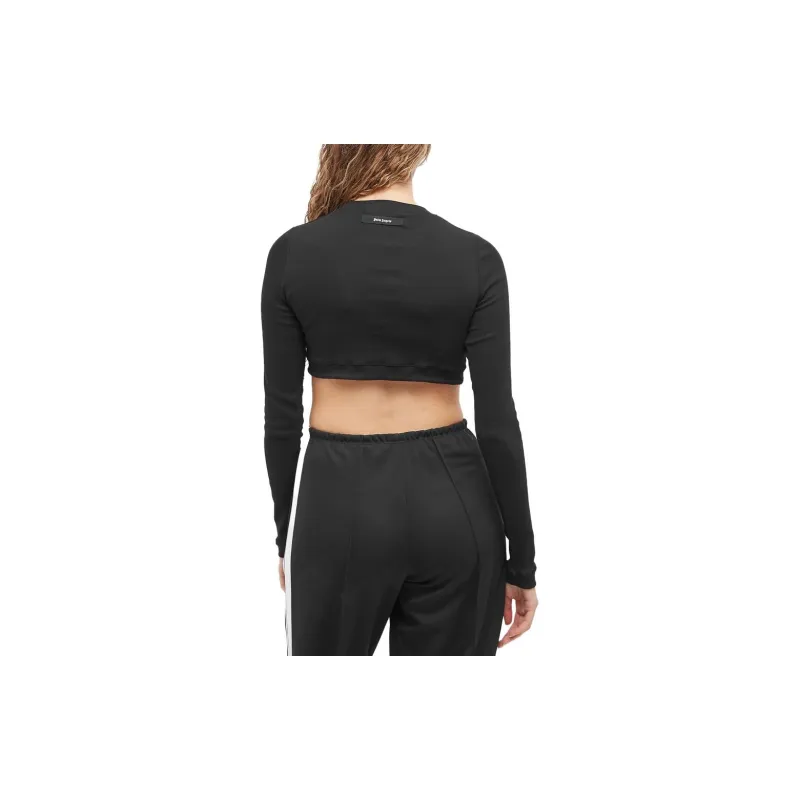 PALM ANGELS Fitted Ribbed L/S T shirt Black-2