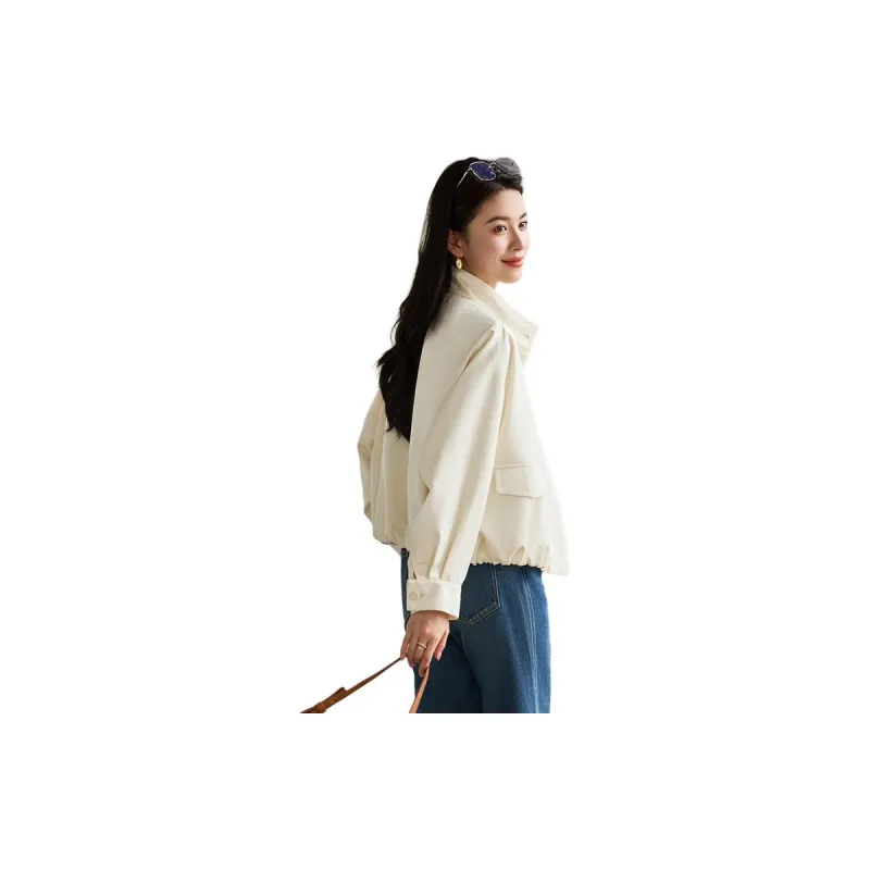 Yi Mengyuan Cropped Trench Coat Women's-6