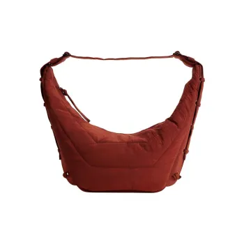Lemaire Nylon With Canvas Gaming Bag Handbag Shoulder Bag Medium Size Unisex Cherry Mahogany