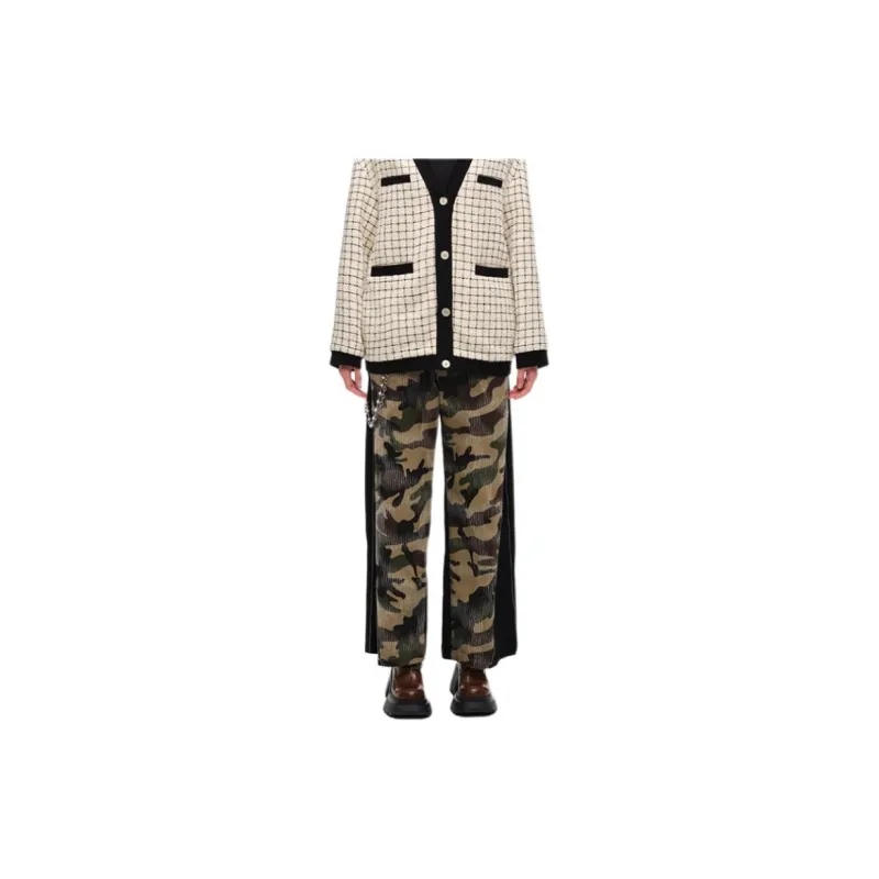 Alexia Sandra Cargo Pants Women's Black Camouflage-1