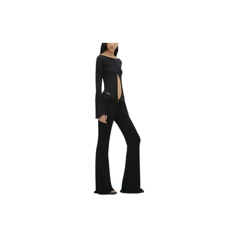 COURREGES Slash Sangle Crepe Jersey Pants-3