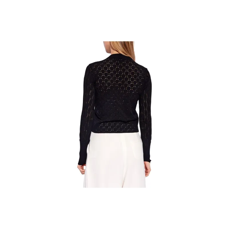 Lanvin Button Up Openwork Knitted Cardigan-3