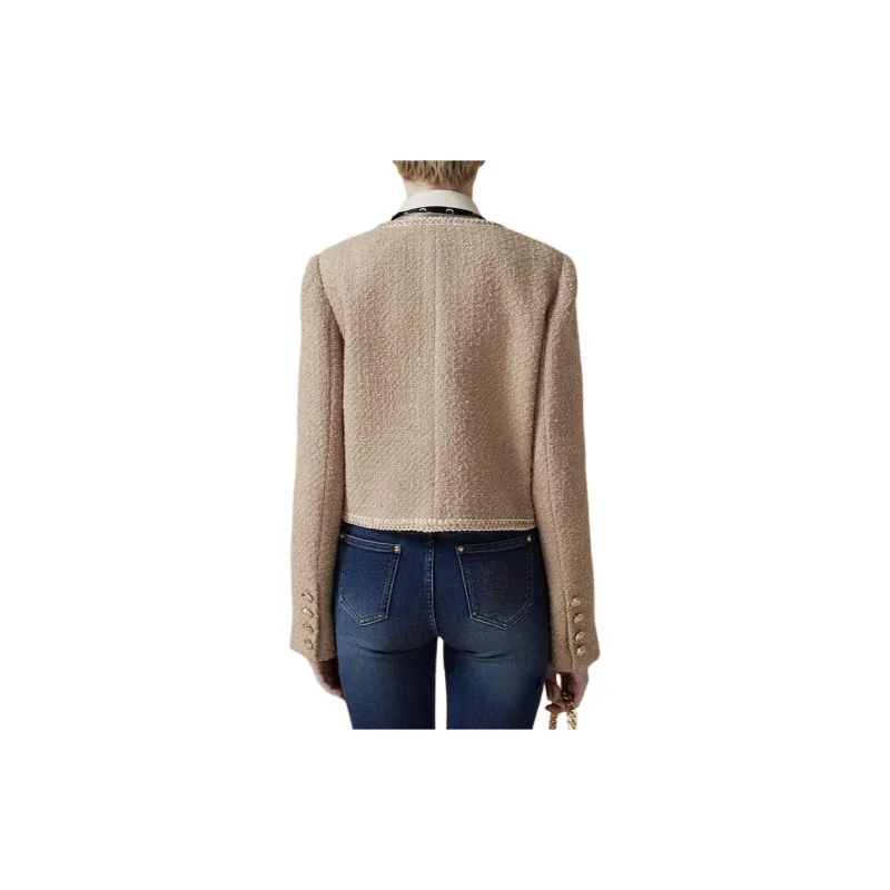 DKNY Cropped Coat Women's Camel-3