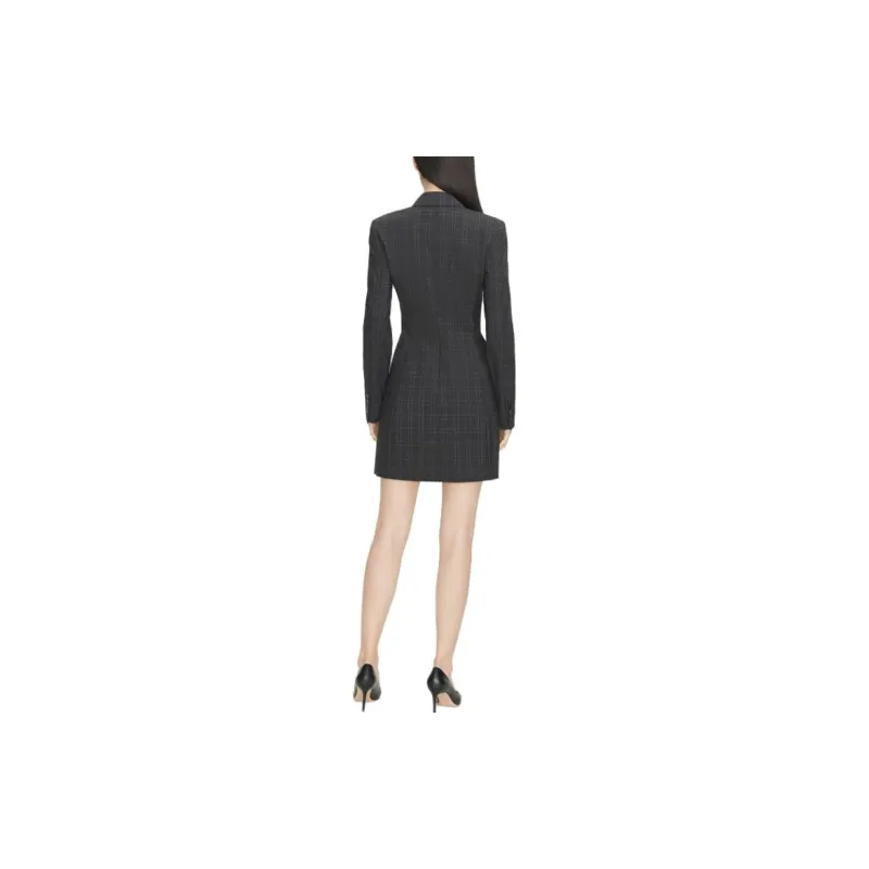 THEORY Long-Sleeved Dresses Women's Plaid Mixed Color-3
