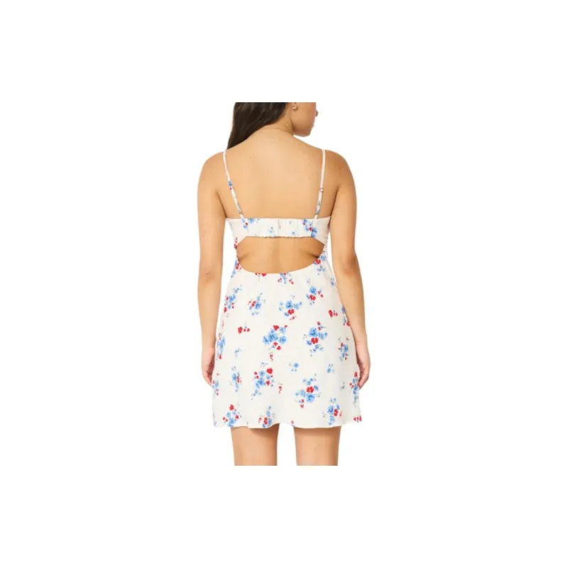 Hollister SS24 Slip Dresses Women's White Base Pattern-3