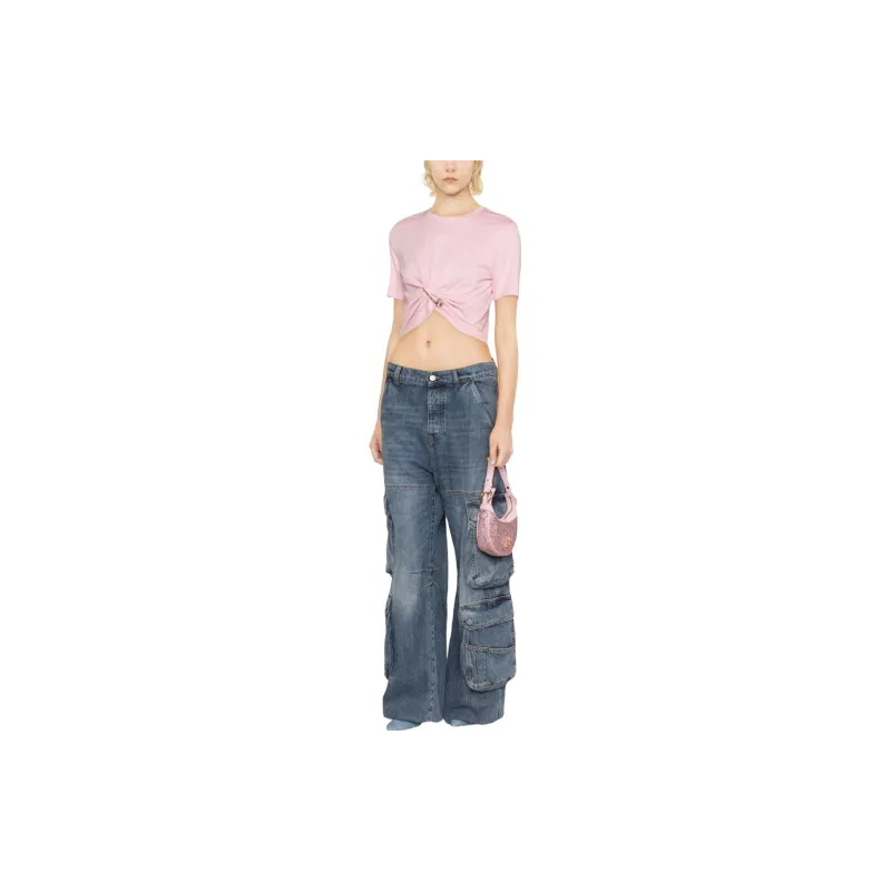 VERSACE Milano Stamp Crop T Shirt 'Pale Pink'-2