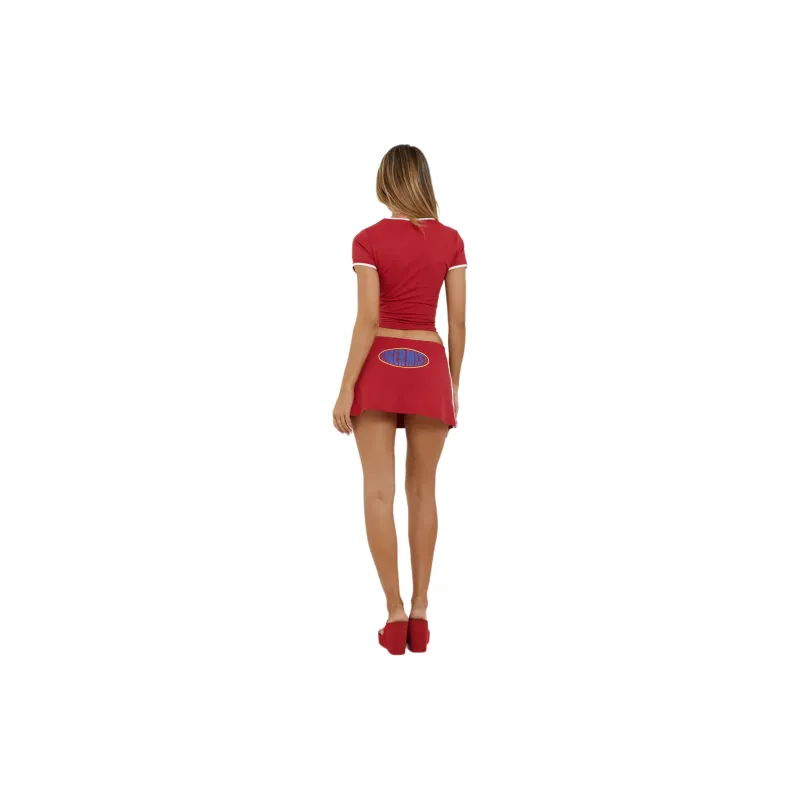 Tiger Mist SS24 DELANEY SKORT Casual Short Skirts Women's Red-3