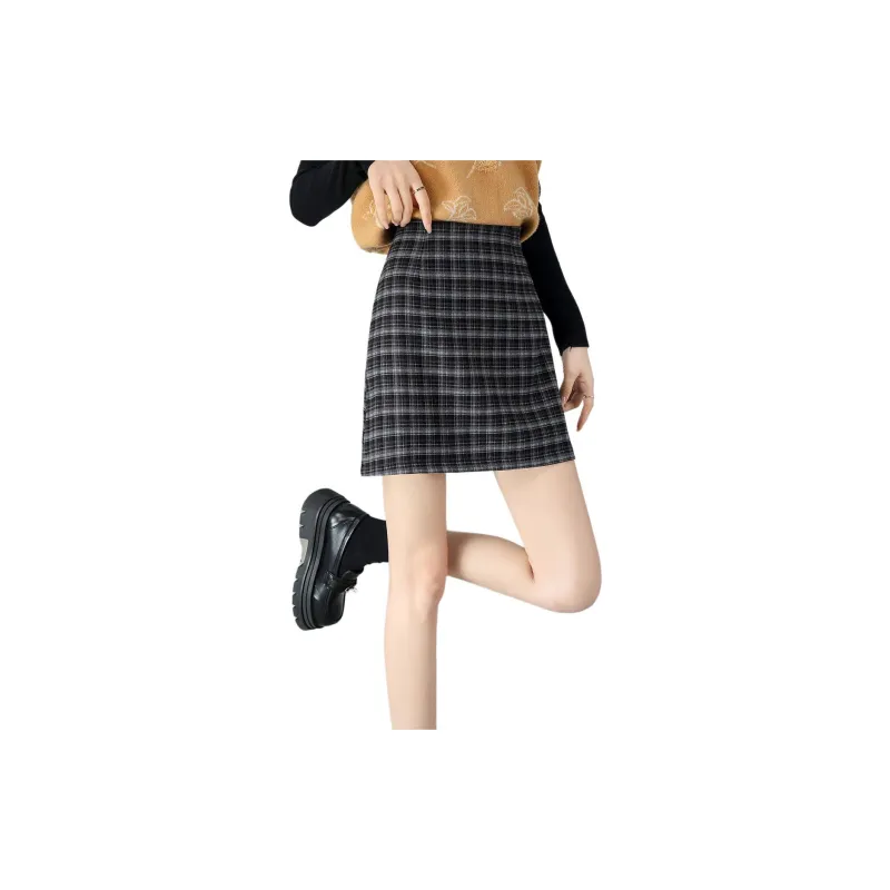 TERRE BLEUE Casual Short Skirts Women's Black Gray Color-3