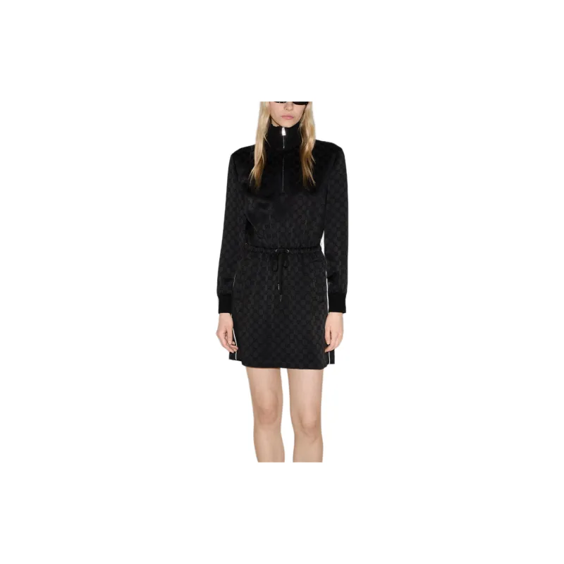 GUCCI Monogrammed Drawstring Dress-2