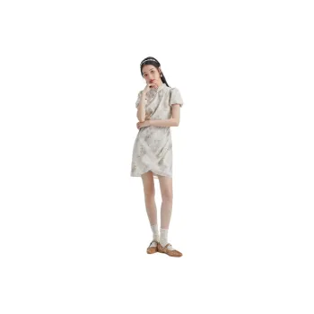 DEAR DEER PUFF Short Sleeved Dresses Women's White