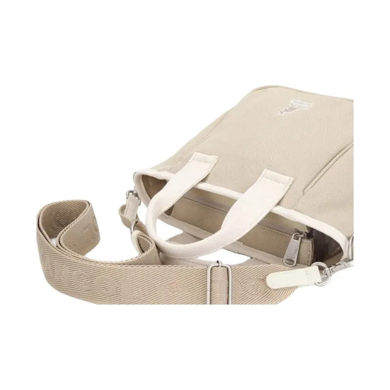 KANGOL Jacquard Canvas Tote Bag Shopping Bag Shoulder Bag Crossbody Bag Handbag Regular Unisex Beige-3