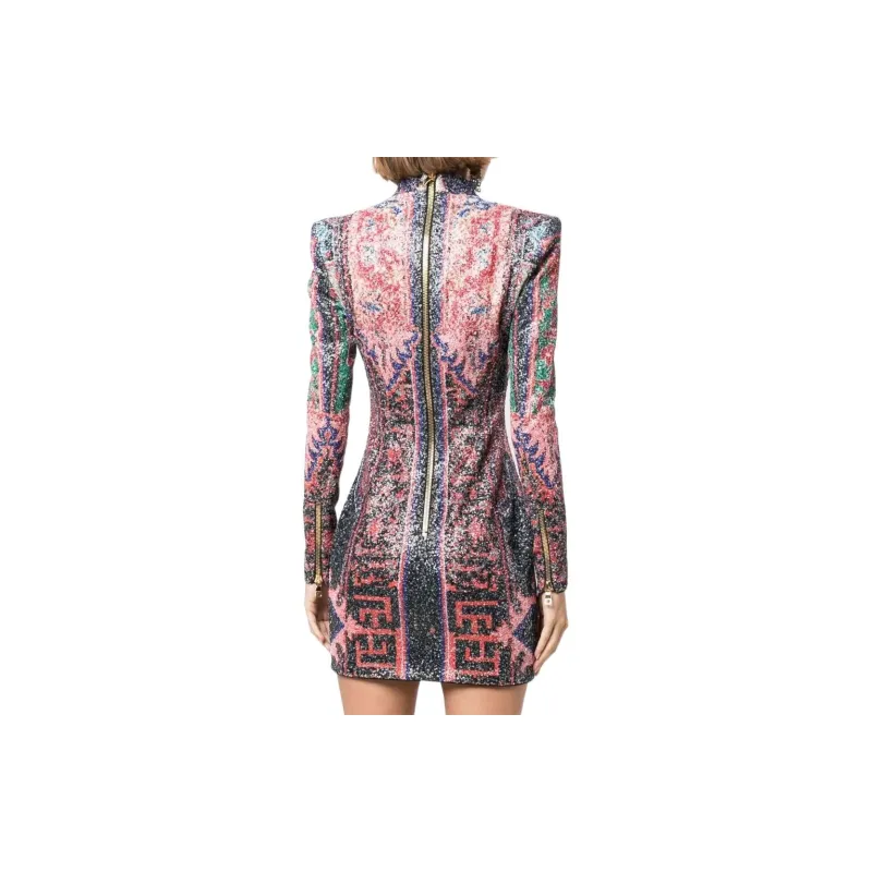 BALMAIN Sequinned Button detail Minidress-2