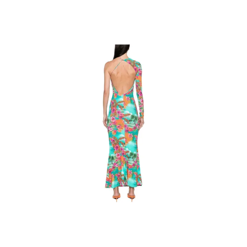 Roberto Cavalli Jungle-print One-shoulder Dress-2