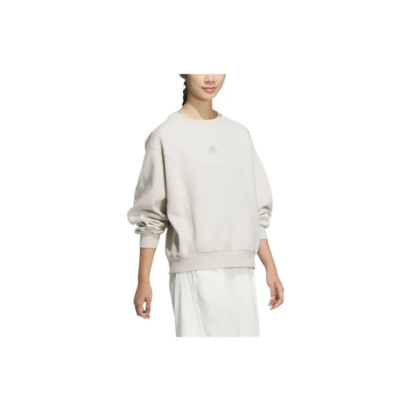 Adidas SMALL LOGO DOUBLEKNIT CREW SWEAT Sweatshirt Women's Bauxite Brown-3