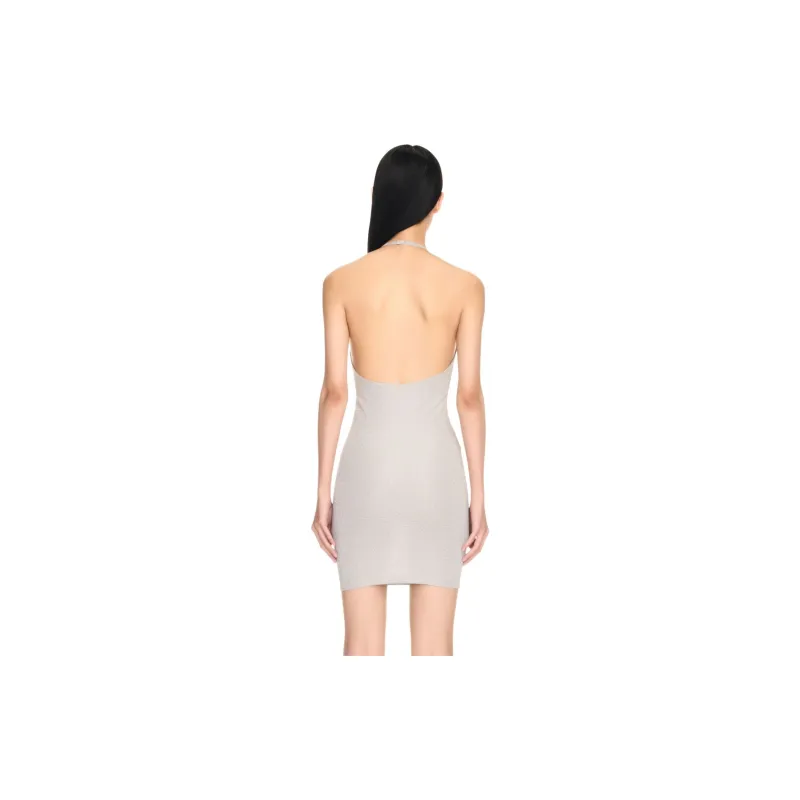 OFF-WHITE Ribbed-knit Lurex Mini Dress-2