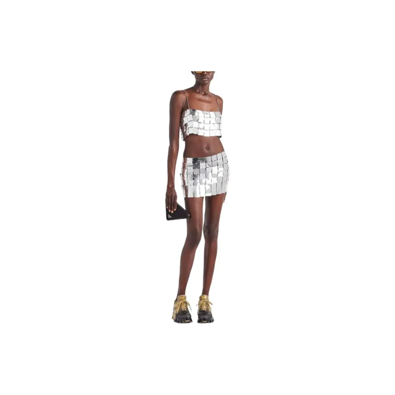 PRADA Casual Short Skirts Women's Silver-1