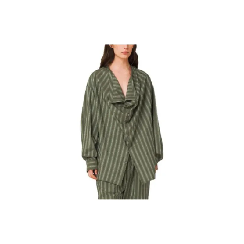 Lemaire Soft Collar Blouse Shirt Women's Green-3