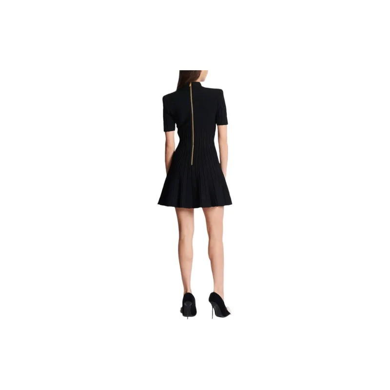 BALMAIN Flared Ribbed knit Minidress-3