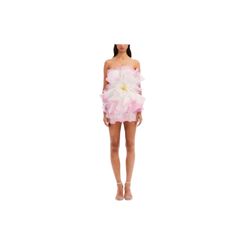 Oscar De La Renta Petal-appliqué Organza Minidress-1