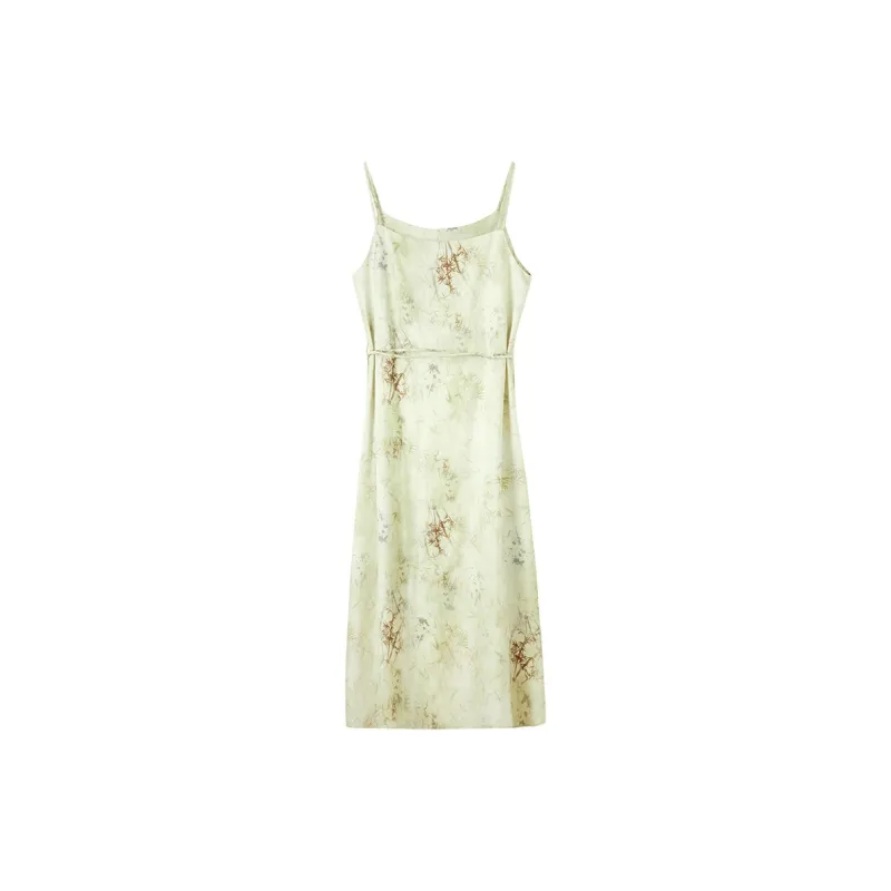 SENTUBILA Slip Dresses Women's Dark Bamboo Green-5