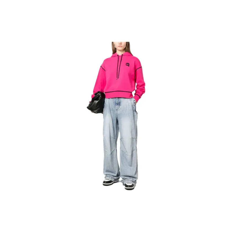 KARL LAGERFELD / Karl Lagerfeld Jeans Logo-patch Drawstring Hoodie-4