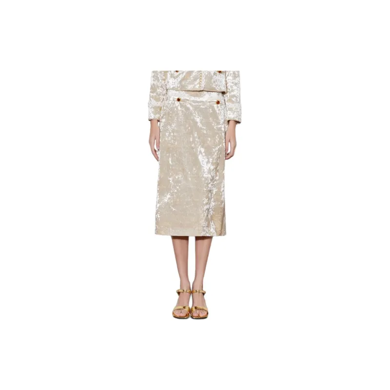 XOOR Casual Long Skirts Women's Champagne-2