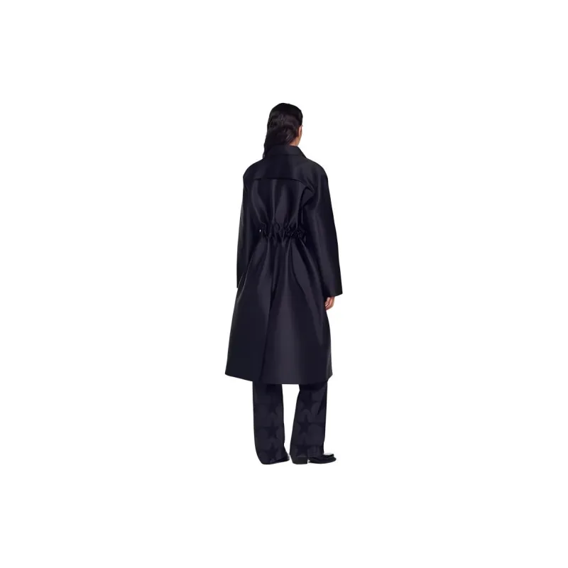 Sandro Belted Satin Trench Coat-1
