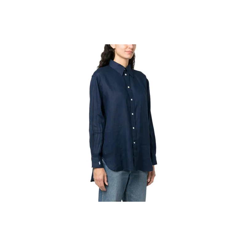 Polo Ralph Lauren Logo embroidered Long sleeve Linen Shirt-2