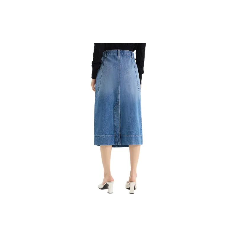 FRAME SS24 Denim Long Skirt Women's Blue-2
