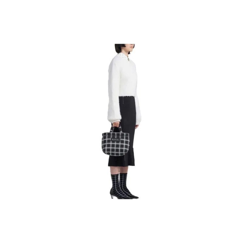 MARNI Cady Sheath Flounce Hem Skirt-3