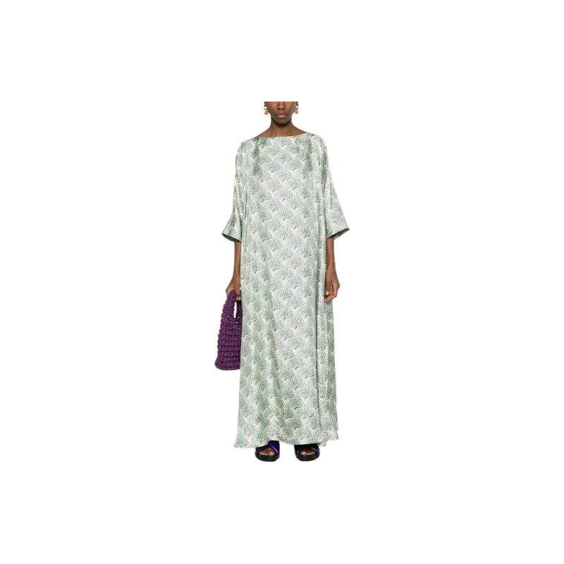 La DOUBLEJ. Muumuu Fans-print Maxi Dress-1