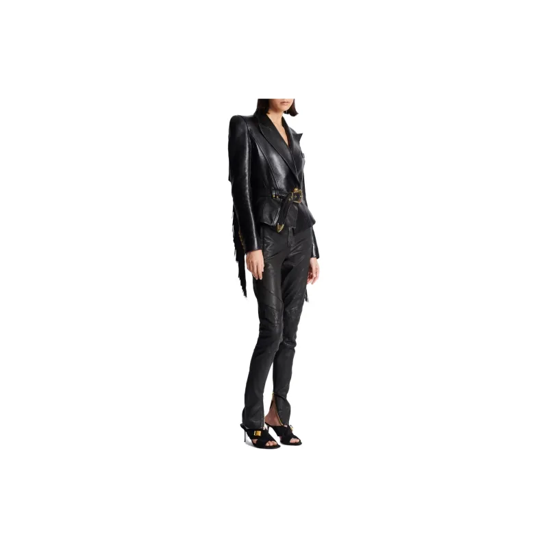 BALMAIN Jolie Madame Fringed Leather Jacket-3