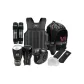Black (Chest Protection+Helmet+Calf Guards+Guard Guards, Protective Gear Bag+Boxing Gloves+Hand Target+Foot Target)