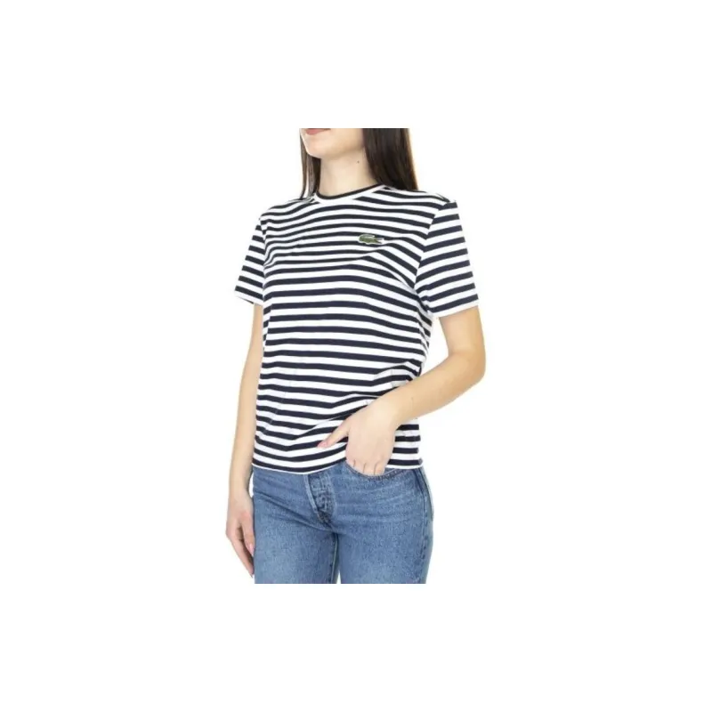 LACOSTE T Shirts Women's Black/White-2