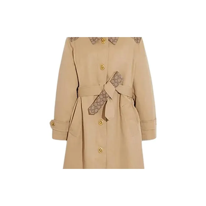 COACH SS24 Trench Coat Women's Classic Khaki-4