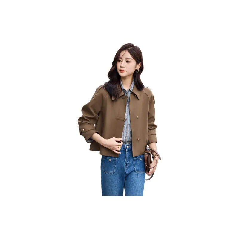 Yi Mengyuan Cropped Trench Coat Women's-9
