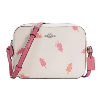 COACH Camera Leather Camera Bag Shoulder Bag Crossbody Bag Mini Women's White & Pink