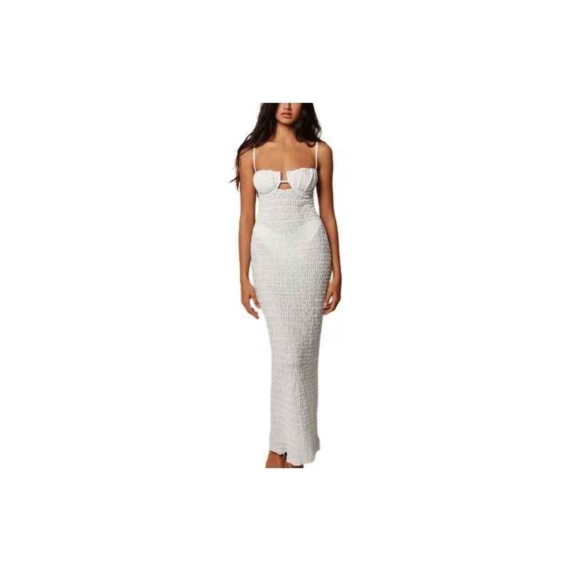 Victoria's Secret MONTCE Petal Long Slip Dress / Seychelles Slip Dresses Women's White-1